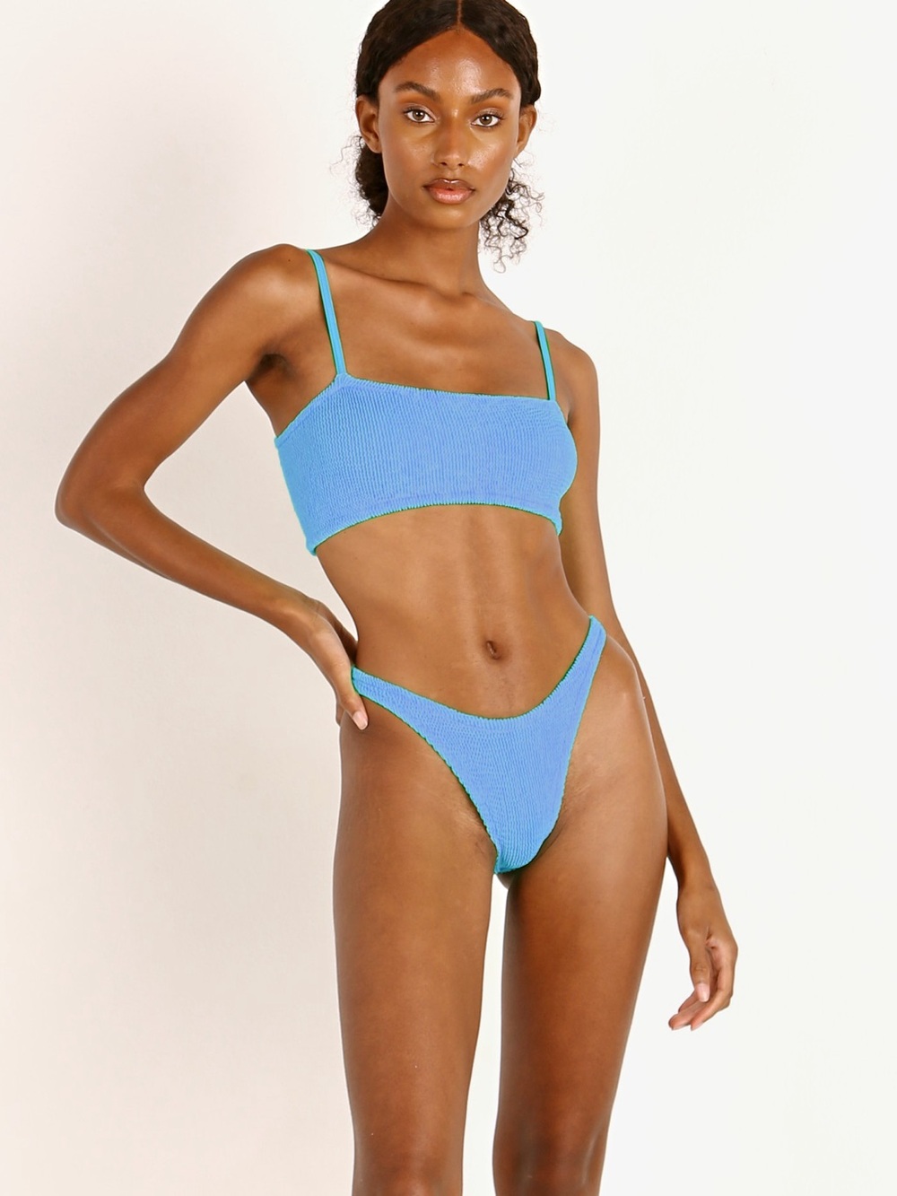 Hunza G Sky Blue Gigi Scrunch Bikini Set OS - Picture 3 of 9